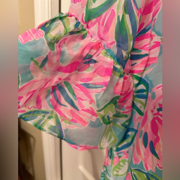 LILLY PULITZER ELENORA Totally Blossom
Silk Dress Pink Blue Embellished Large - Picture 2 of 12